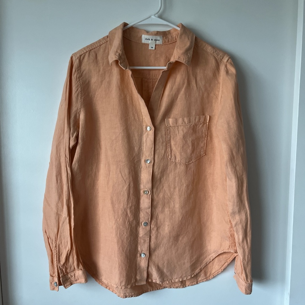 (SOLD) Cloth and Stone Peach Button-Up Shirt